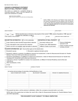 Preliminary Change of Ownership Report Kern County  Form