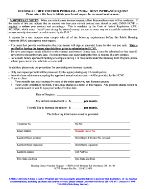 Cmha Rent Increase Form