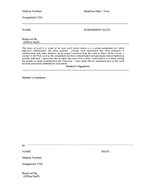 Declaration of Assignment Sample  Form