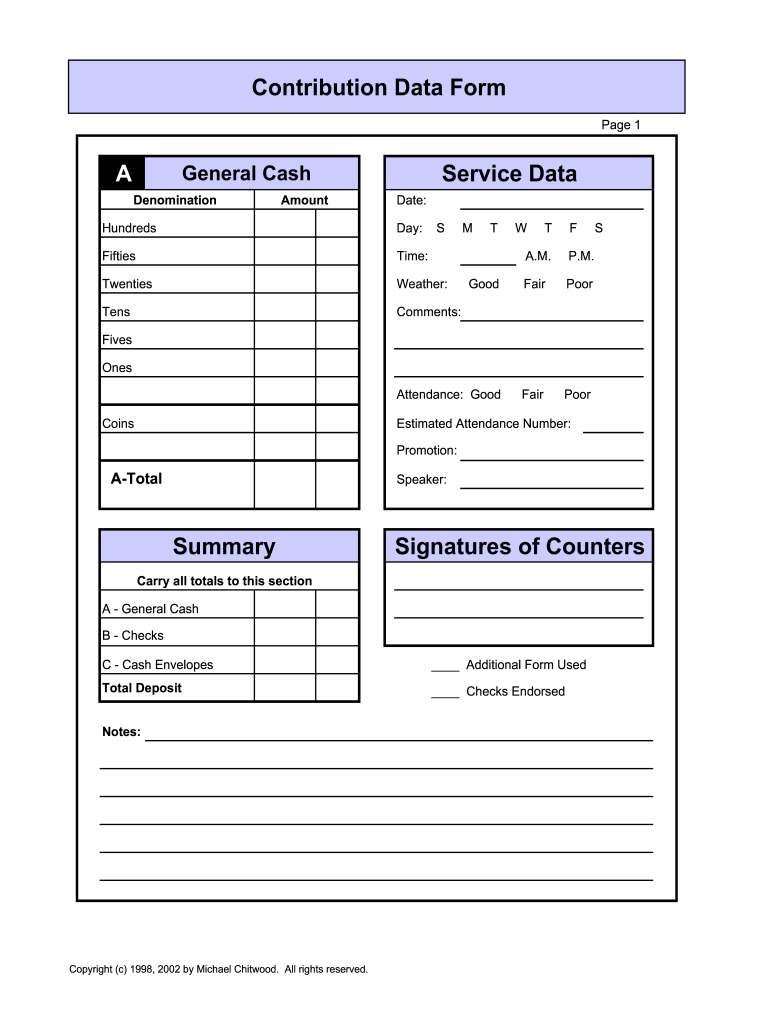 Michael Chitwood Contribution Data Form
