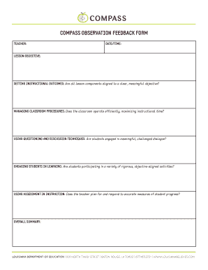 Compass Observation Rubric  Form