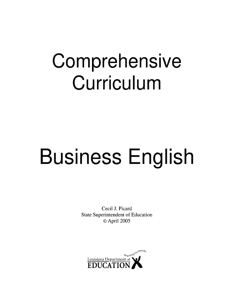 Business English  Louisiana Department of Education  Form
