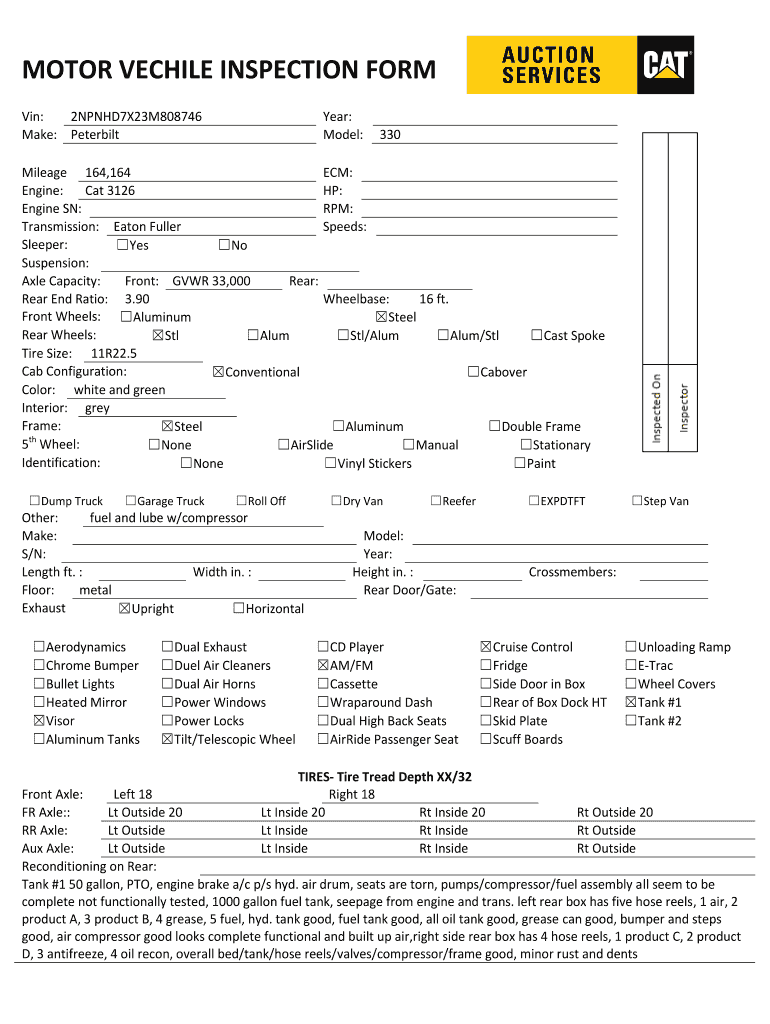 Peterbilt Inspection Forms
