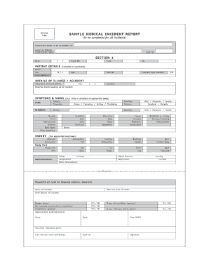 Medical Incident Report  Form