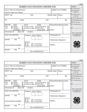 Rabies Vaccination Fillable Form Fill Out And Sign Printable Pdf Template Signnow