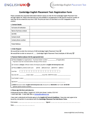Cambridge Placement Test PDF  Form