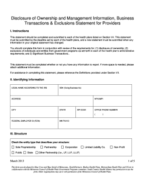 Disclosure of Ownership and Management Information UCare Ucare