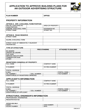 Tshwane Building Plans Submission Forms