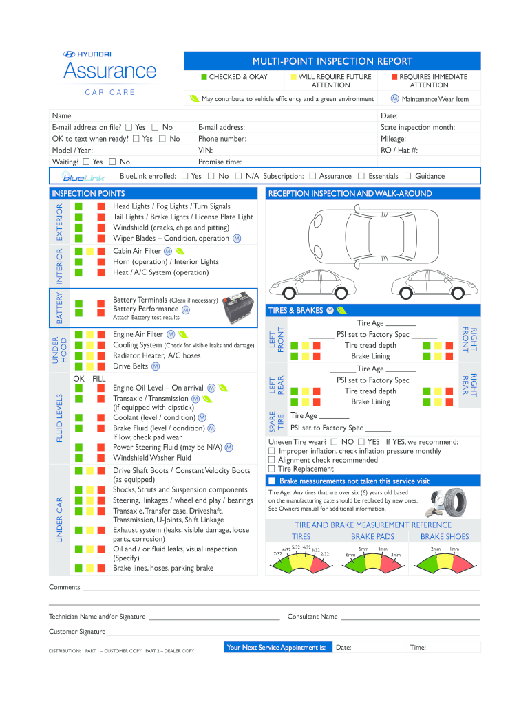 Hyundai Multi Point Inspection  Form