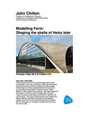 John Chilton Modelling Form Shaping the Shells of Heinz Isler