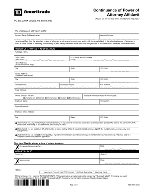 Td Ameritrade Power of Attorney  Form