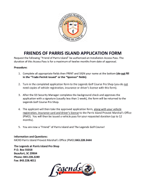 Friends of Parris Island  Form