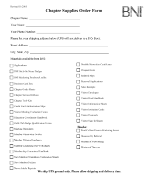 Bni Notable Networker Award PDF  Form
