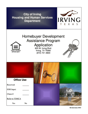 HBAP Application City of Irving, Texas Cityofirving  Form