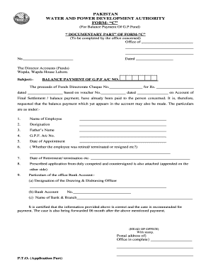 Wapda Gp Fund Advance Form