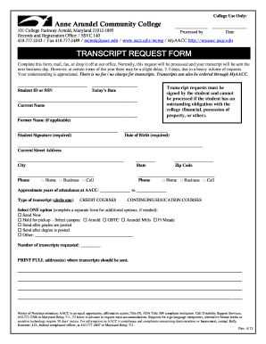 Aacc Transcripts  Form