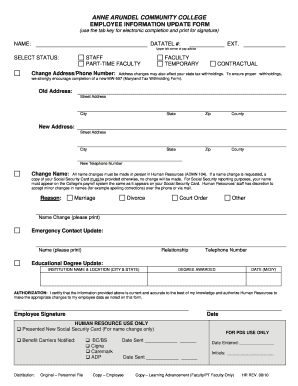 Employee Information Update Form