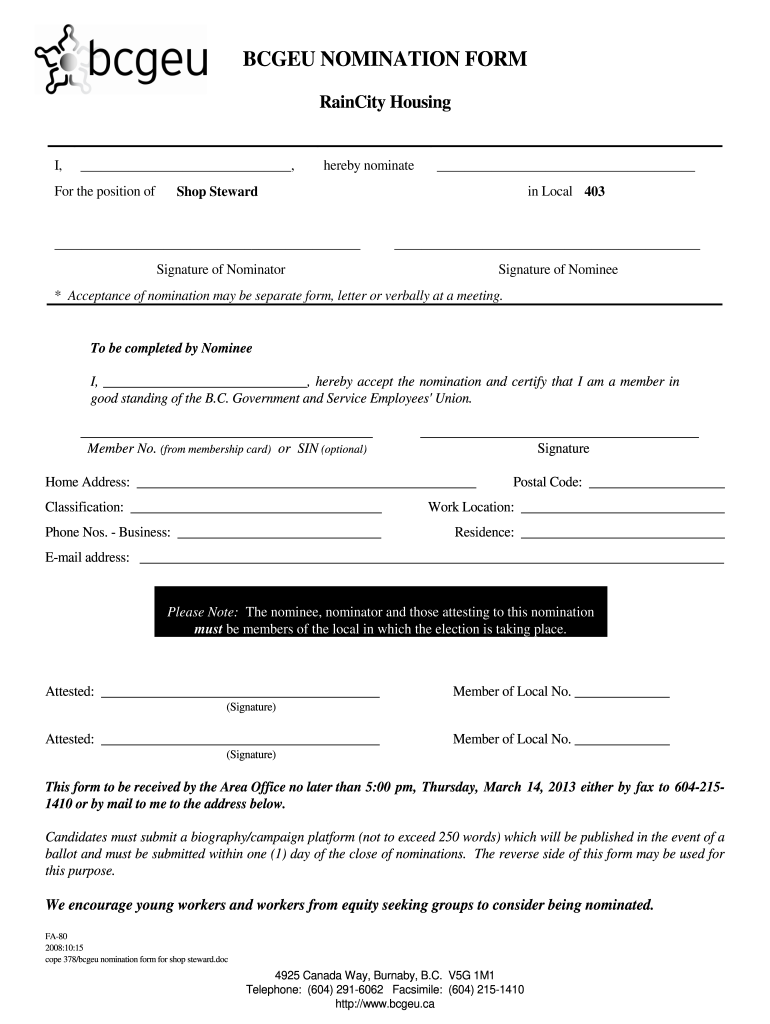  Form Bcgeu 2008-2024