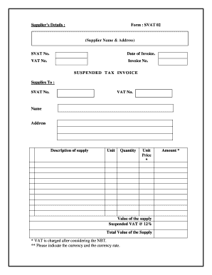 Svat Invoice Format