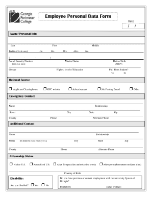 Employee Personal Form