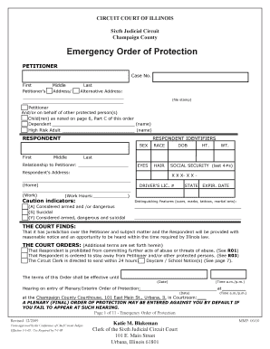 Il Emergency Order Protection  Form