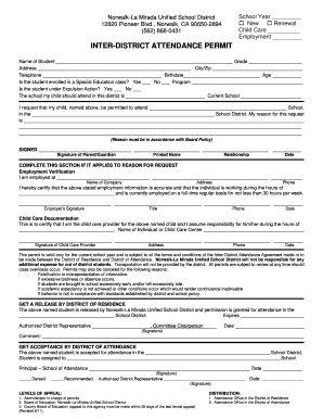 Nlmusd Inter District Permit PDF  Form