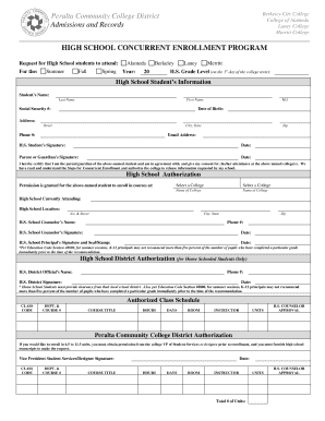 High School Enrollment Form