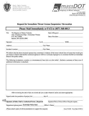 Mass Rmv Immediate Threat Medical Form 2012-2024