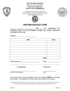 Uniform Request Form