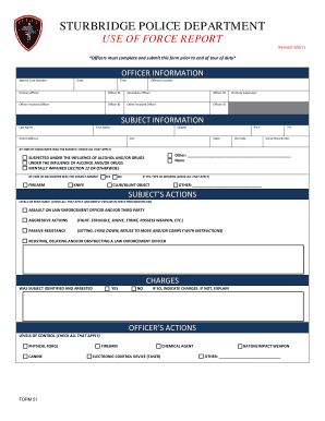Use of Force Report  Form