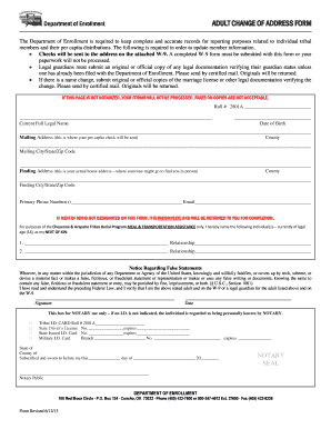  Adult Change of Information Form Cheyenne and Arapaho Tribes C a Tribes 2013
