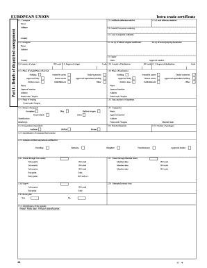 Certificat Traces  Form