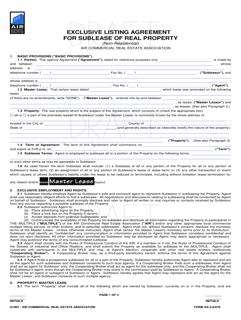 Air Commercial Lease Form Pdf Fill Out and Sign