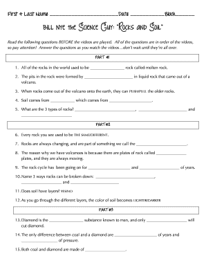 Bill Nye Volcanoes Video Worksheet PDF  Form