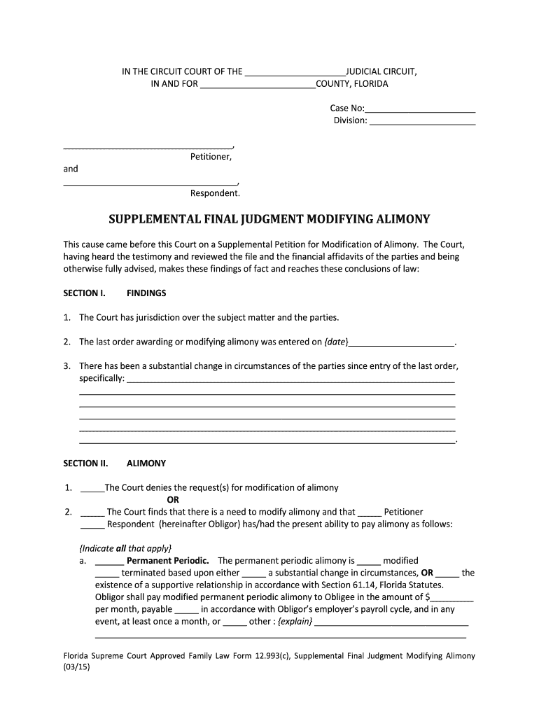 Fl Judgment Modifying  Form