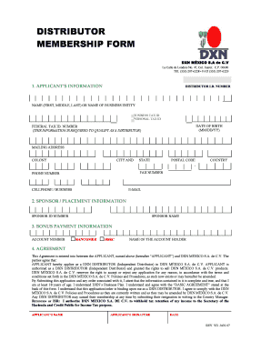 Dxn Registration Form