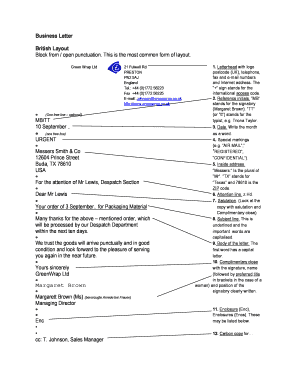 Business Letter Layout Uk  Form