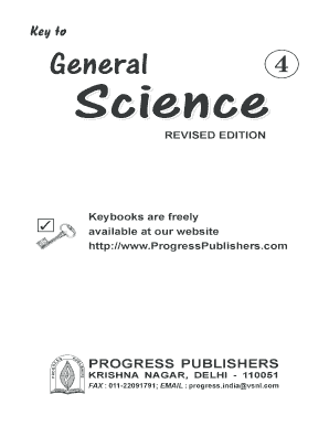Progress Publishers Class 4 Science PDF  Form