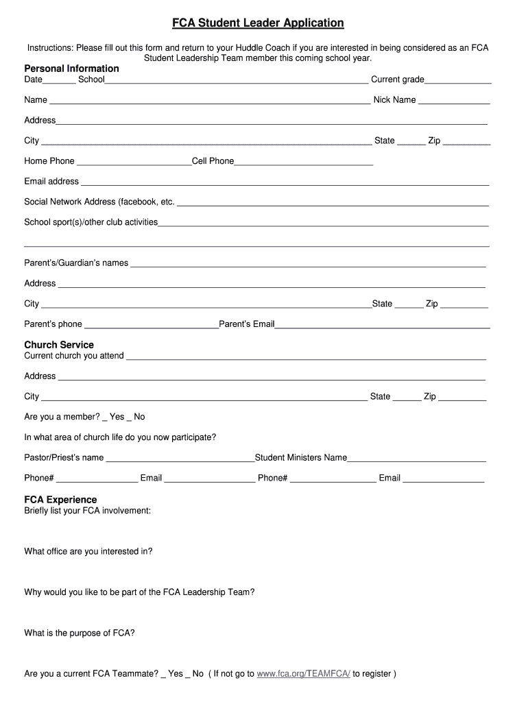 Fca Leader  Form