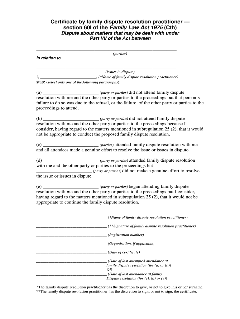 Section 60i Certificate Template  Form