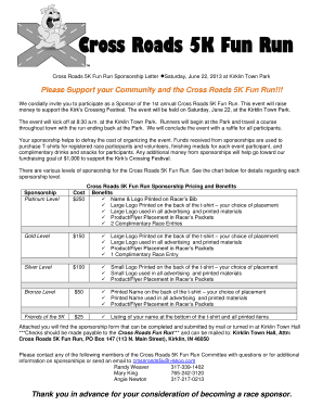 Fun Run Proposal Letter  Form