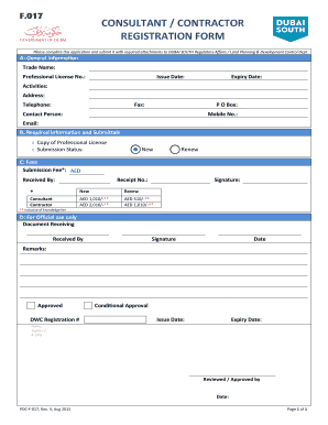 F017 CONSULTANT CONTRACTOR REGISTRATION FORM