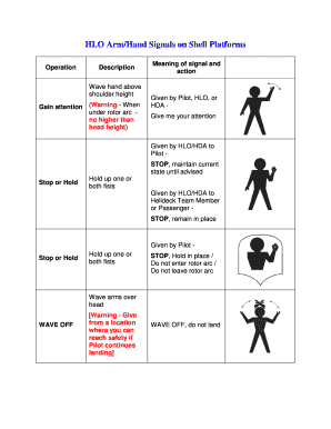 HLO ArmHand Signals on Shell Platforms