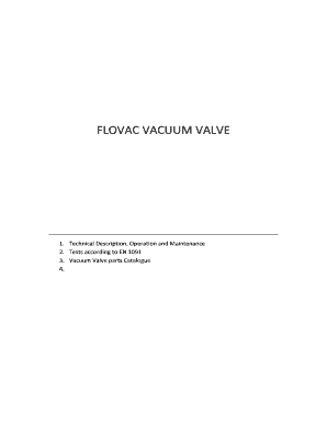 FLOVAC FV80 Vacuum Interface Valve Operation &amp; Maintenance Gerpinis  Form