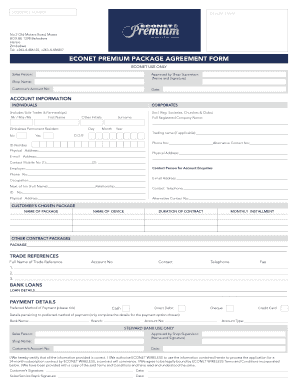 Econet Premium  Form