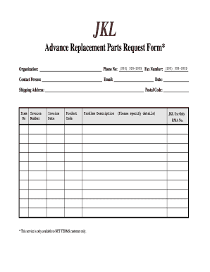 Part Request Form