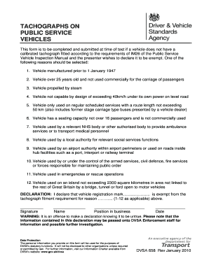 Tachograph Exemption Form Psv