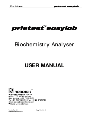 Robonik Biochemistry Analyzer PDF  Form