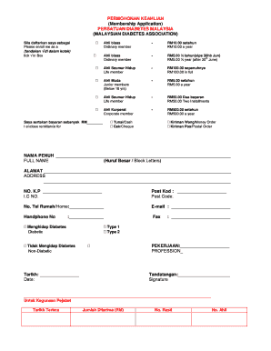 Persatuan Diabetes Malaysia  Form