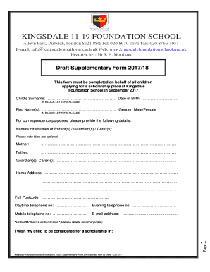Kingsdale Supplementary Form